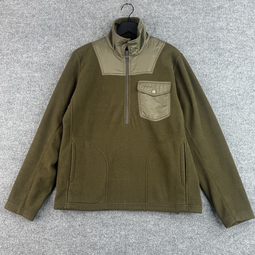 Barbour Farimond Fleece Mens M Olive Green Half Zip Pullover Outdoor Jacket